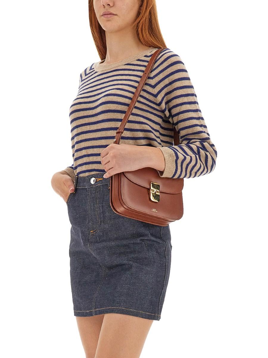 A.P.C. MAGLIA LILAS IN LANA VERGINE A RIGHE