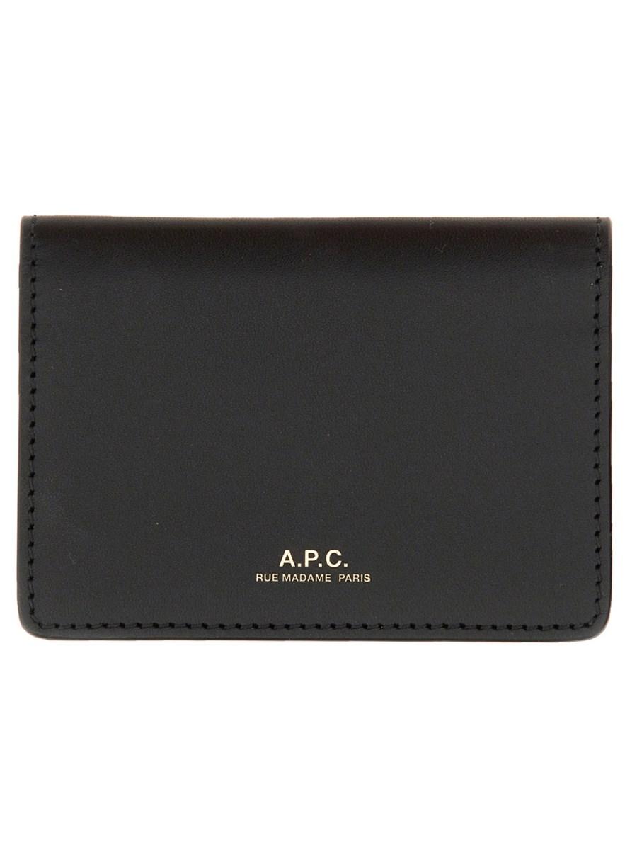 A.P.C. PORTACARTE STEFAN HORIZON IN PELLE
