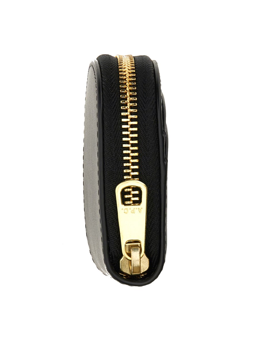 A.P.C. PORTAFOGLIO COMPACT SEMI LUNE IN PELLE