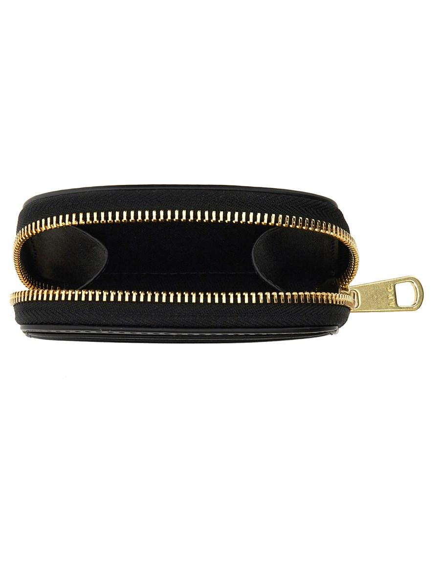A.P.C. PORTAFOGLIO COMPACT SEMI LUNE IN PELLE