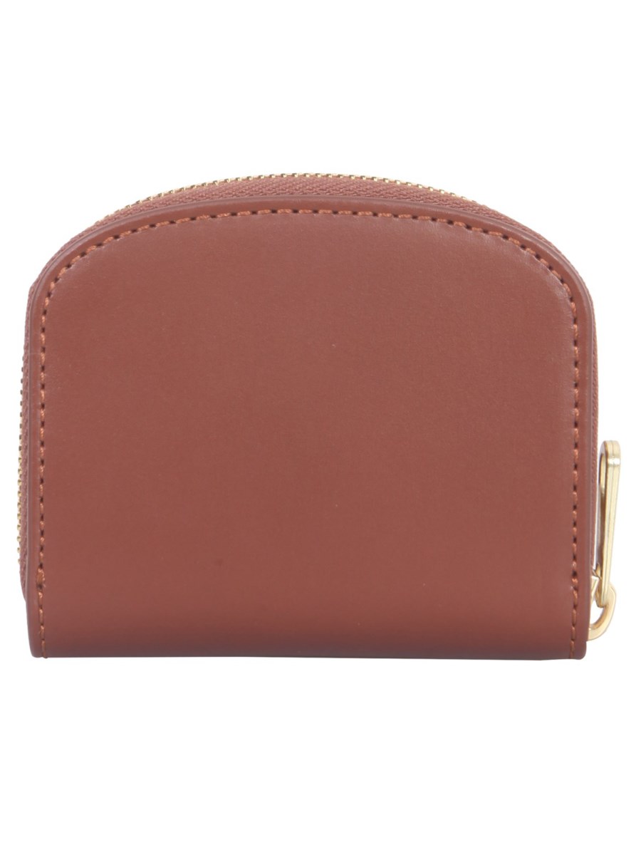 A.P.C. PORTAFOGLIO COMPACT SEMI LUNE IN PELLE