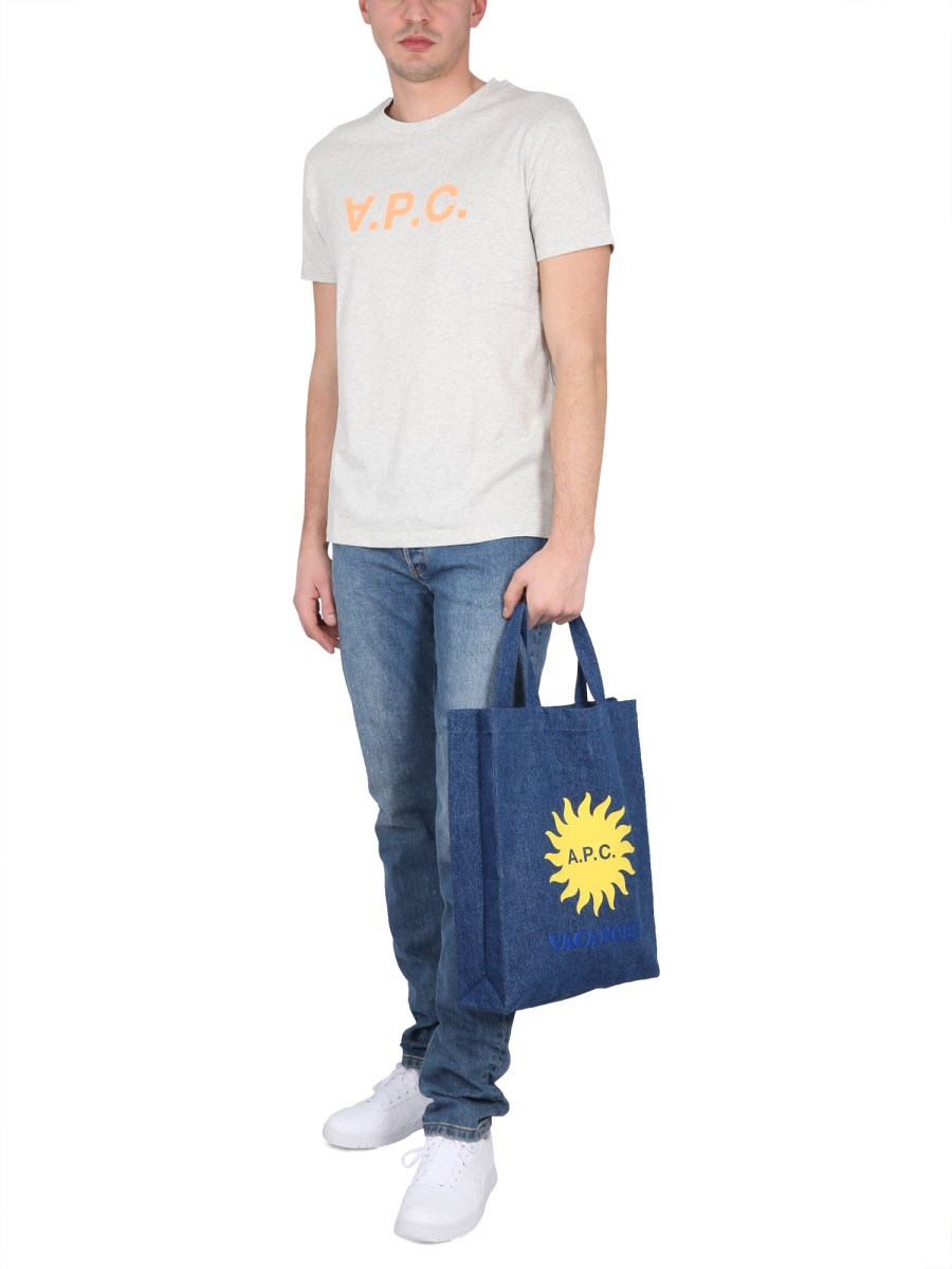 A.P.C. T-SHIRT IN COTONE BIOLOGICO CON LOGO V.P.C