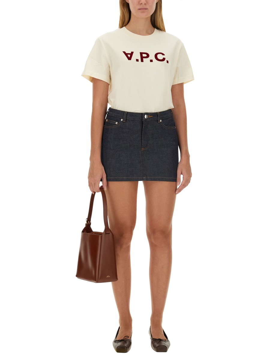 A.P.C. T-SHIRT IN JERSEY DI COTONE CON LOGO