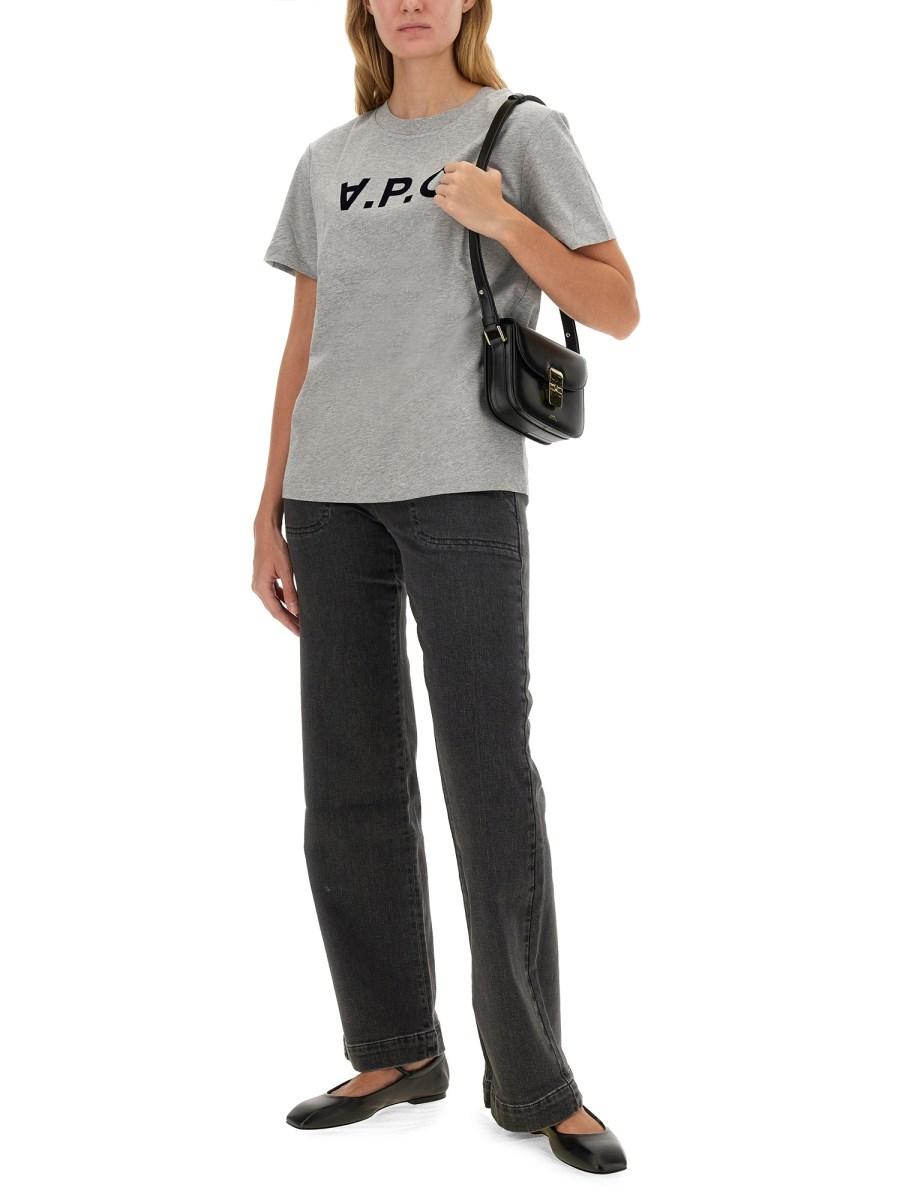A.P.C. T-SHIRT IN JERSEY DI COTONE CON LOGO
