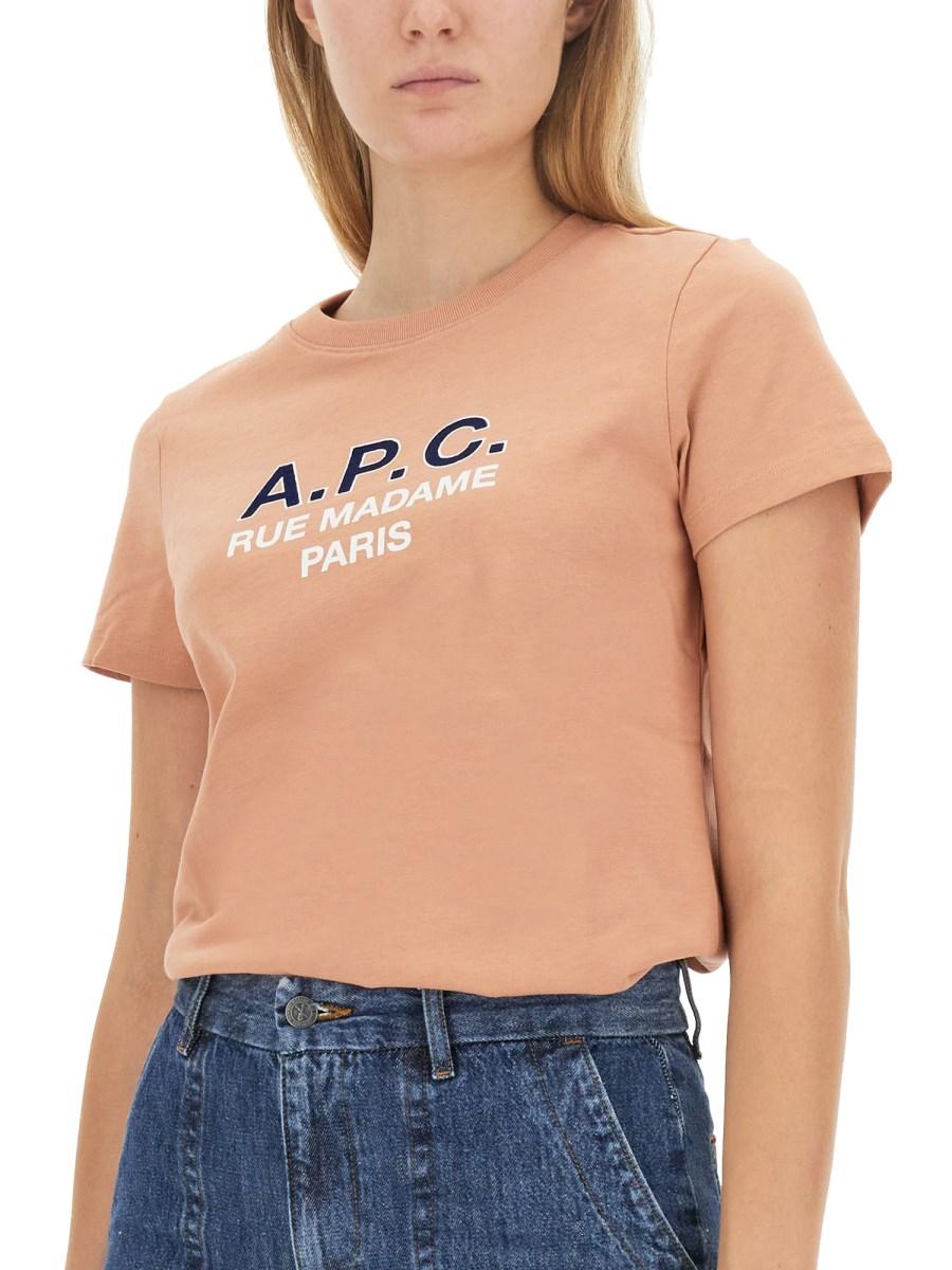 A.P.C. T-SHIRT IN JERSEY DI COTONE CON LOGO
