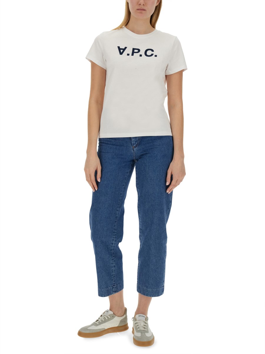 A.P.C. T-SHIRT IN JERSEY DI COTONE CON LOGO