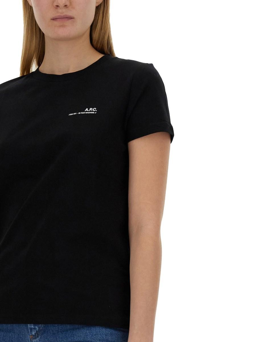 A.P.C. T-SHIRT IN JERSEY DI COTONE CON STAMPA LOGO