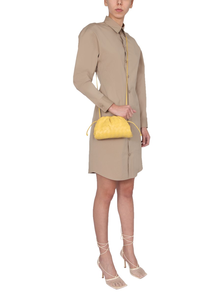 BOTTEGA VENETA ABITO CHEMISIER IN POPELINE DI COTONE STRETCH COMPATTO