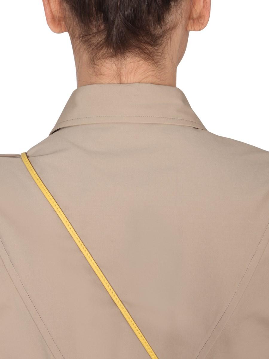 BOTTEGA VENETA ABITO CHEMISIER IN POPELINE DI COTONE STRETCH COMPATTO