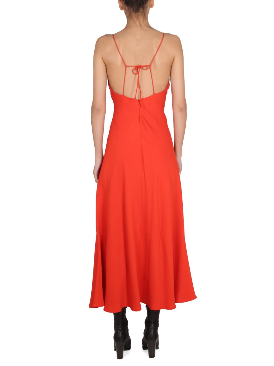 STELLA McCARTNEY ABITO CON MAXI SCOLLO A V IN CREPE COMPATTA