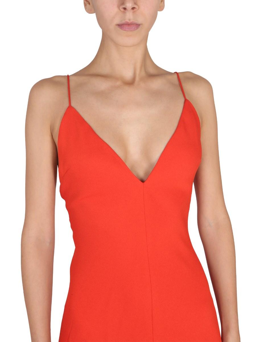 STELLA McCARTNEY ABITO CON MAXI SCOLLO A V IN CREPE COMPATTA