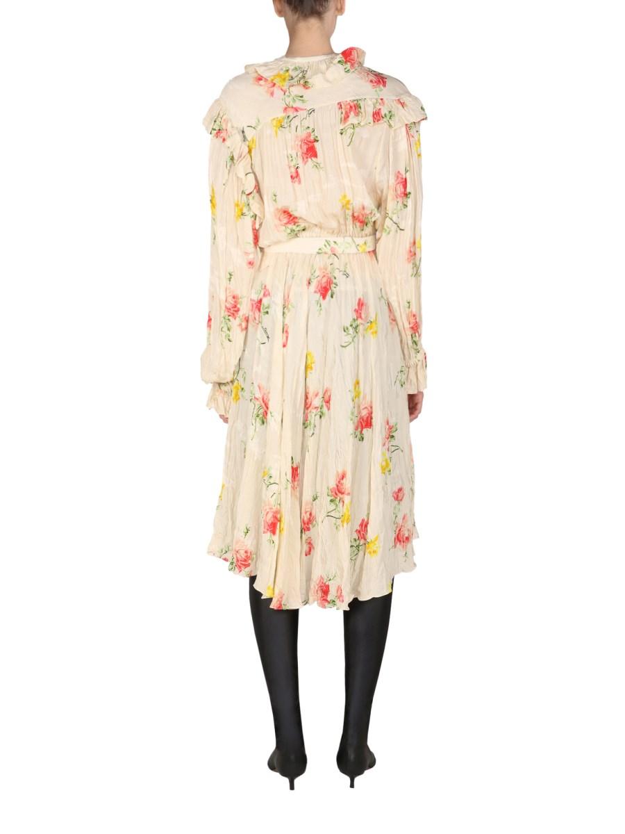 BALENCIAGA ABITO FLORAL IN TESSUTO DI JACQUARD DI SETA