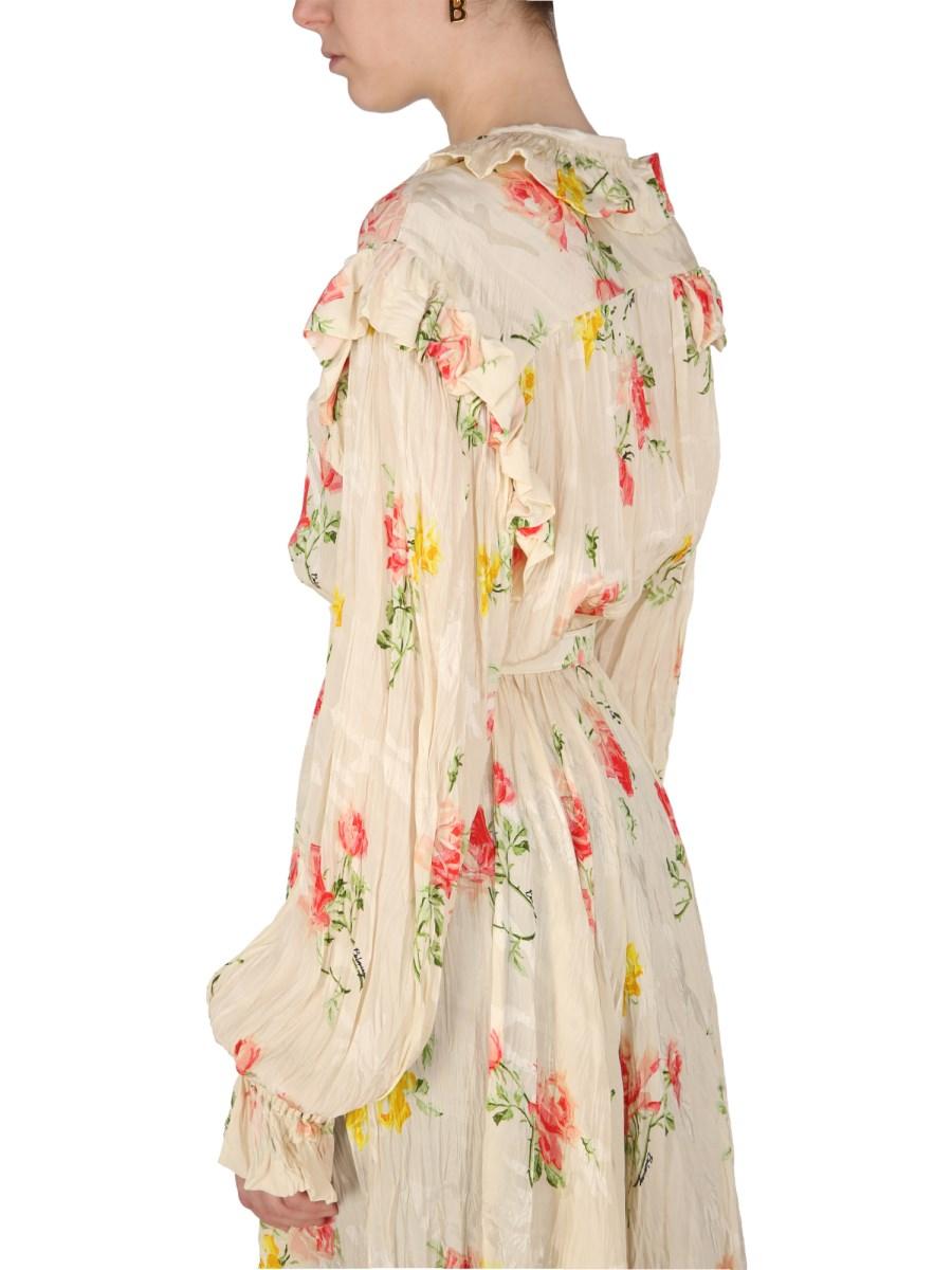 BALENCIAGA ABITO FLORAL IN TESSUTO DI JACQUARD DI SETA