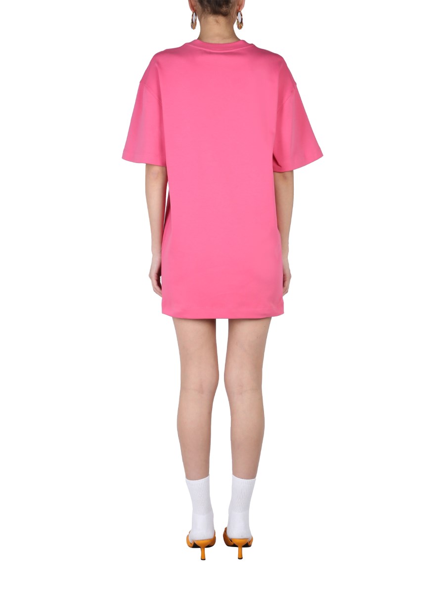 MOSCHINO ABITO IN JERSEY DI COTONE CON LOGO FLOCCATO