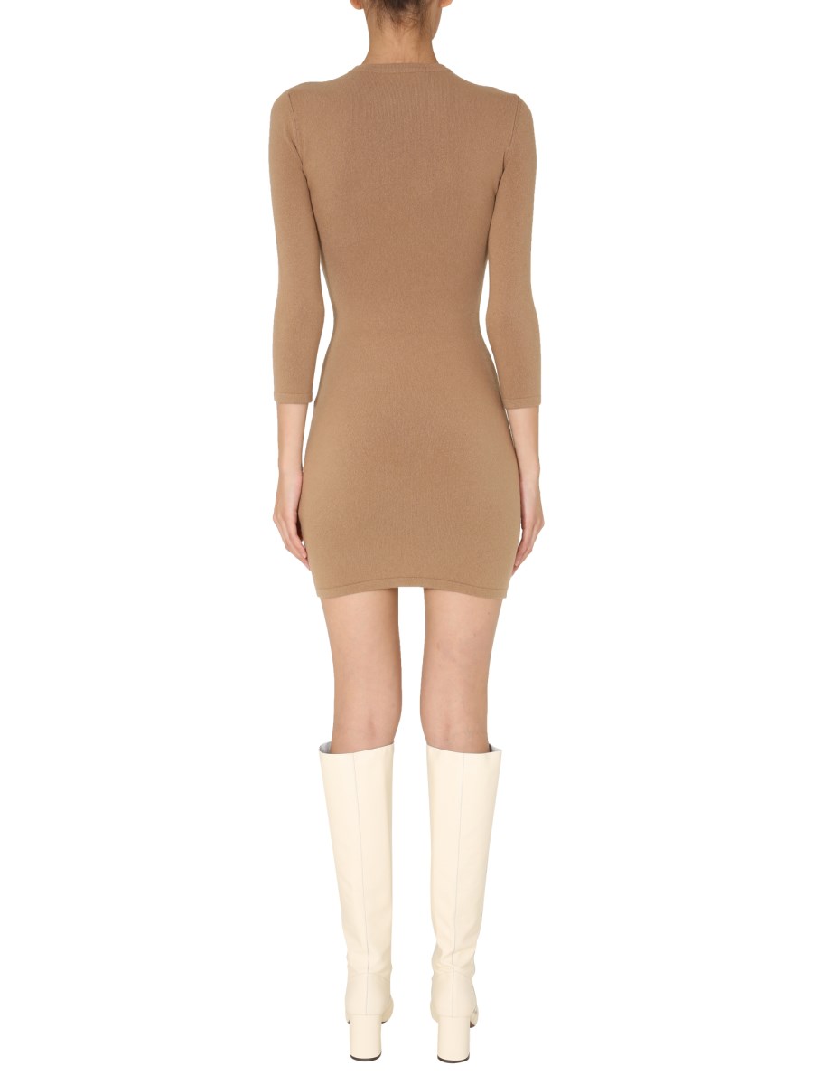 DSQUARED ABITO IN MAGLIA DI LANA E CASHMERE CON DETTAGLI TRAFORATI