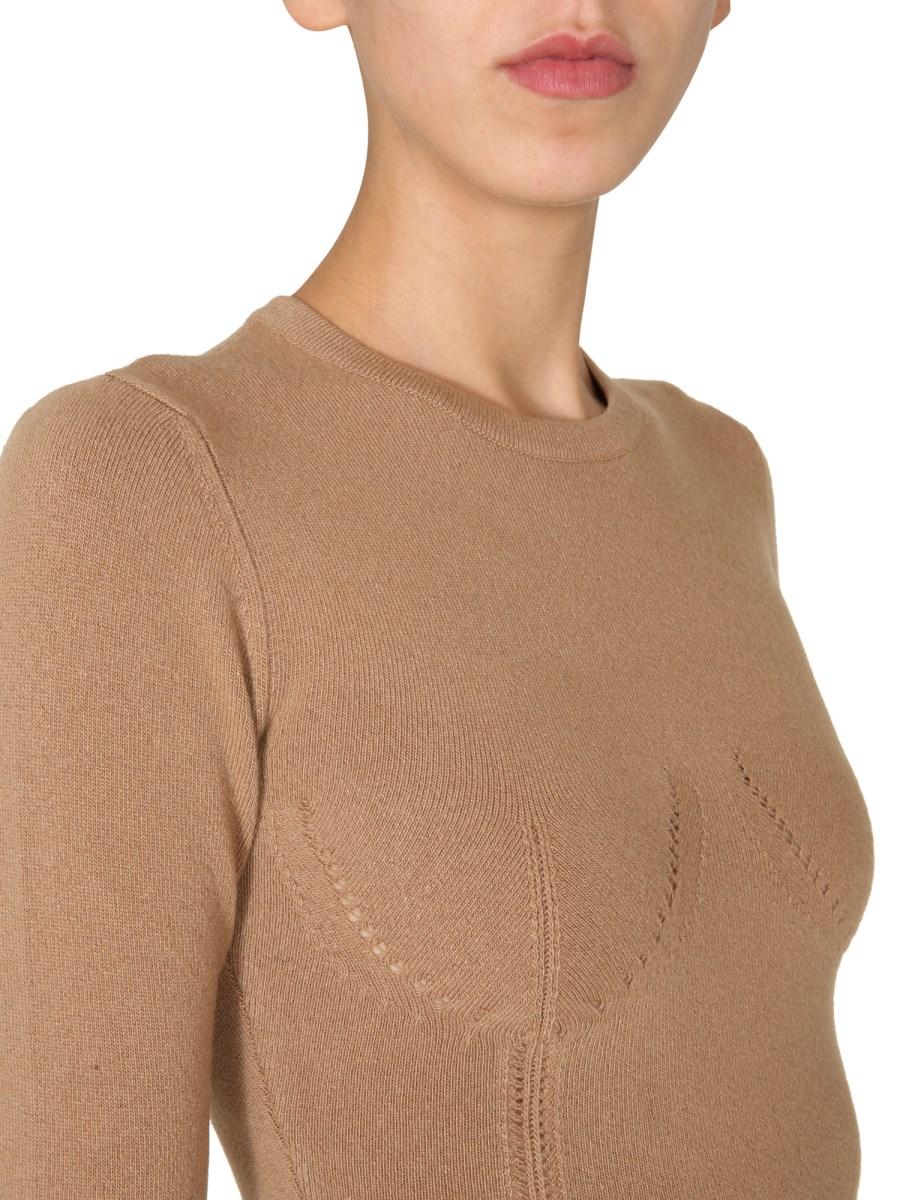 DSQUARED ABITO IN MAGLIA DI LANA E CASHMERE CON DETTAGLI TRAFORATI