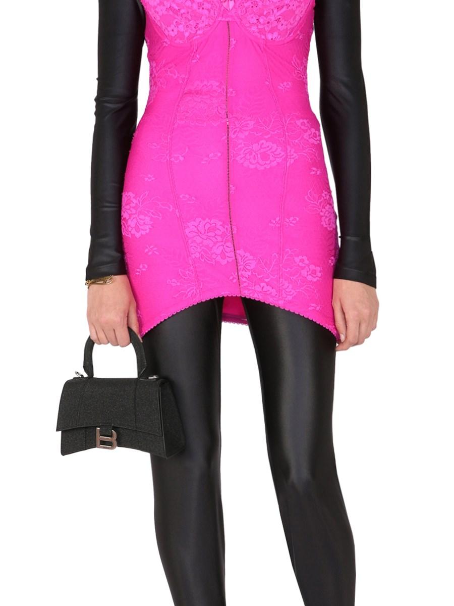 BALENCIAGA ABITO LINGERIE MINI IN PIZZO ELASTICIZZATO