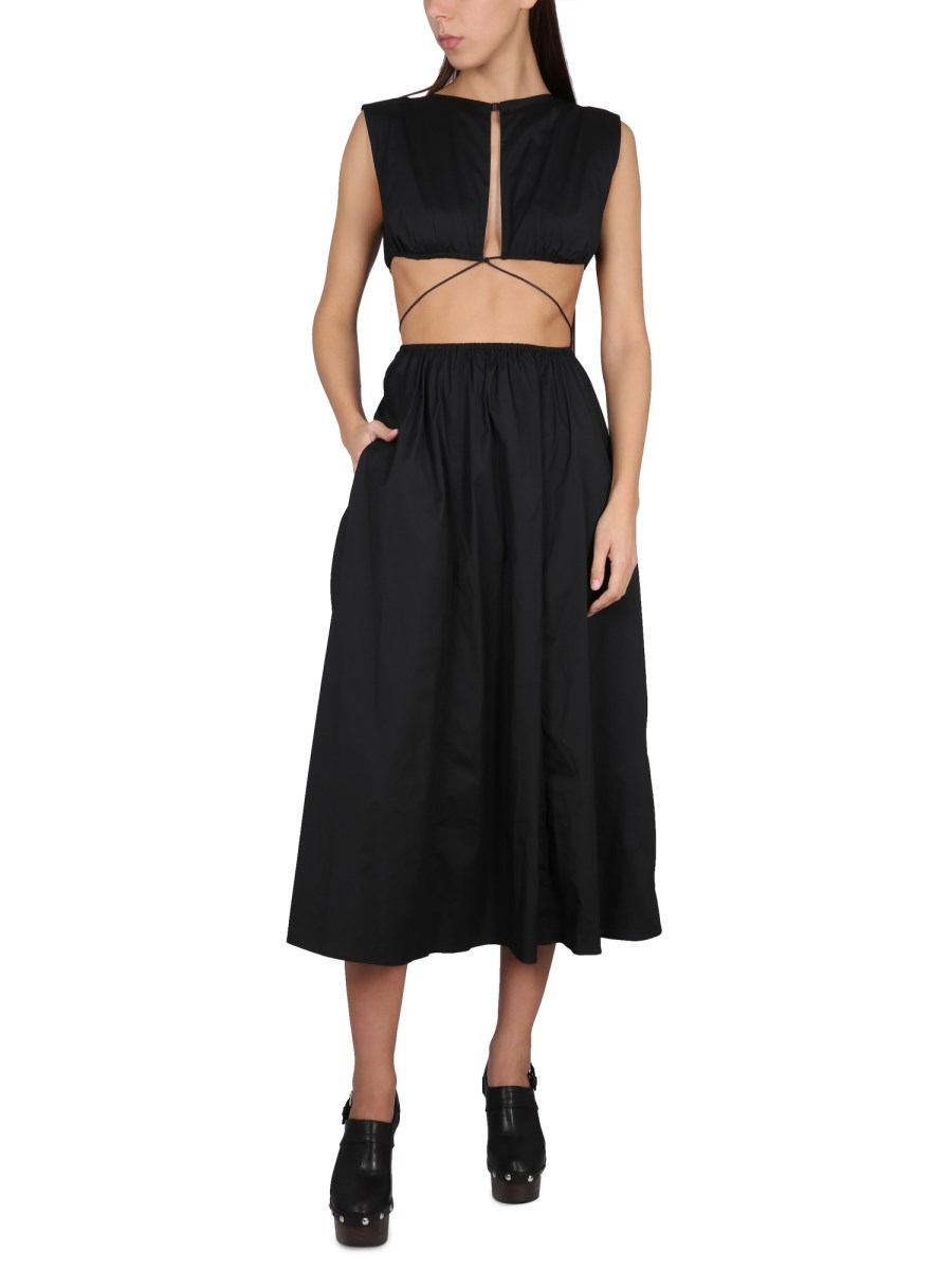 PHILOSOPHY DI LORENZO SERAFINI ABITO MIDI CON DETTAGLI CUT OUT