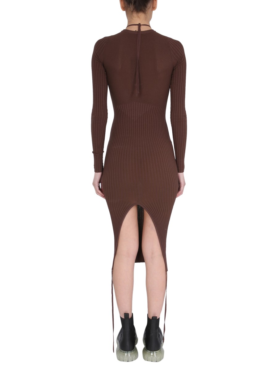 ANDREADAMO ABITO MIDI IN MAGLIA A COSTINE CON DETTAGLIO CUT OUT