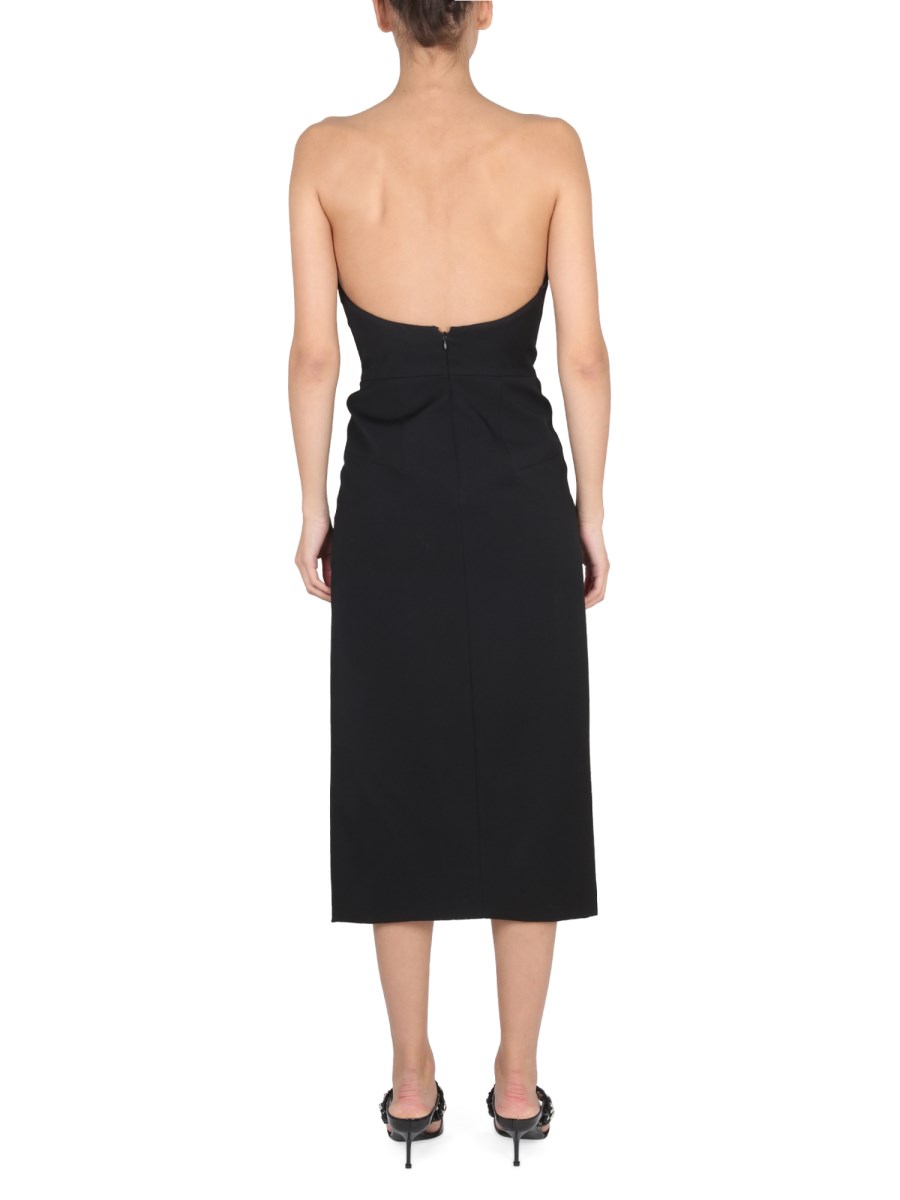ALEXANDER McQUEEN ABITO MIDI SENZA SPALLINE IN LANA