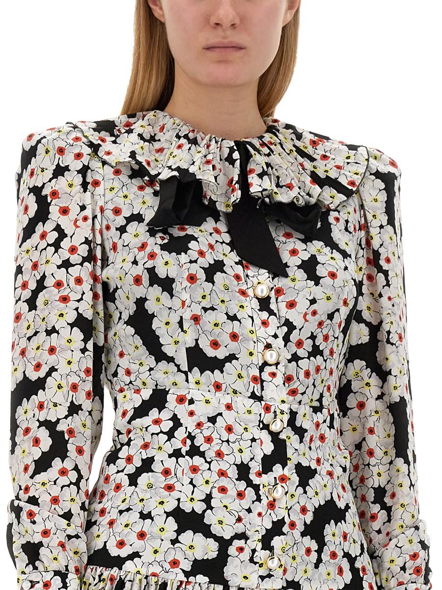 ALESSANDRA RICH ABITO MINI CON STAMPA FLOREALE IN SETA