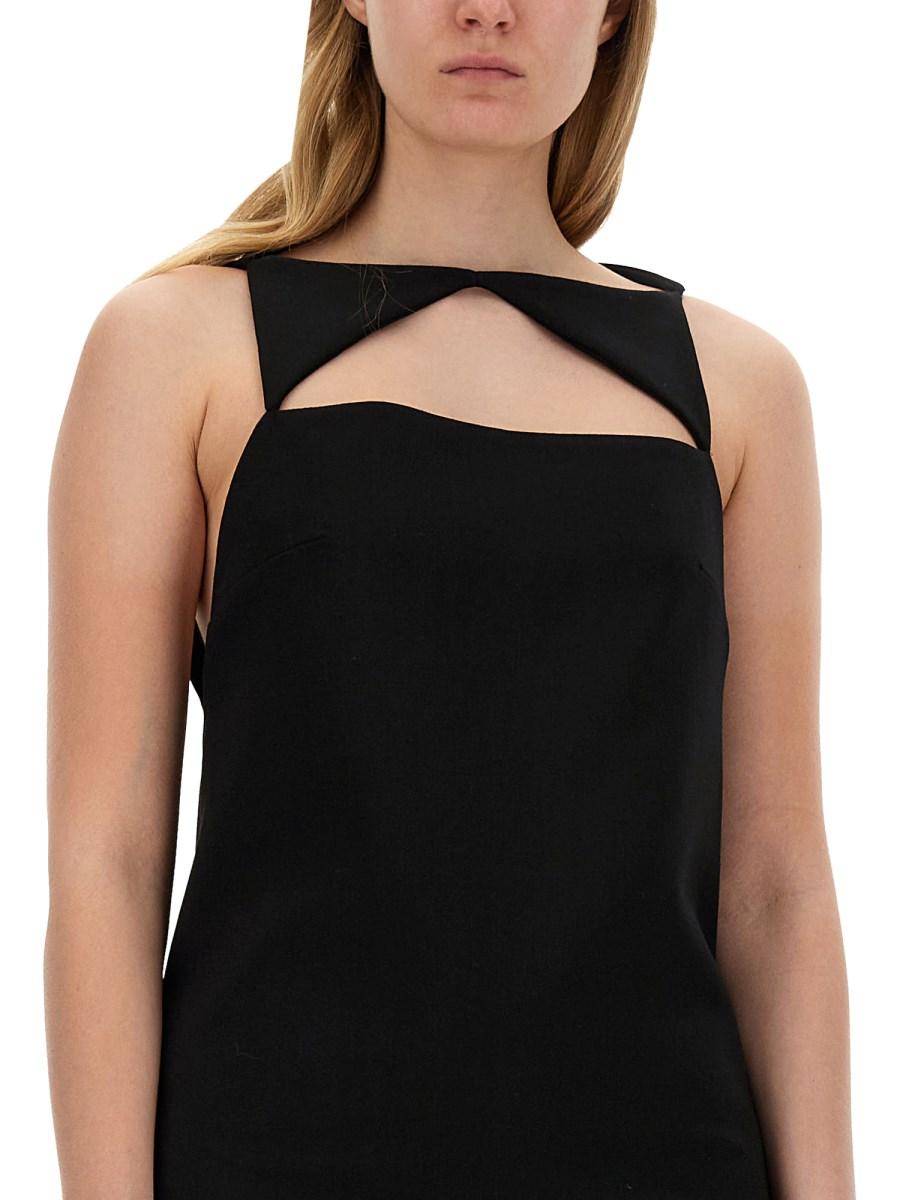VERSACE ABITO MINI DRITTO IN MISTO LANA CON CUT-OUT