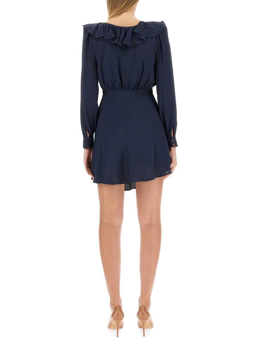 ALESSANDRA RICH ABITO MINI IN MISTO SETA CON VOLANT