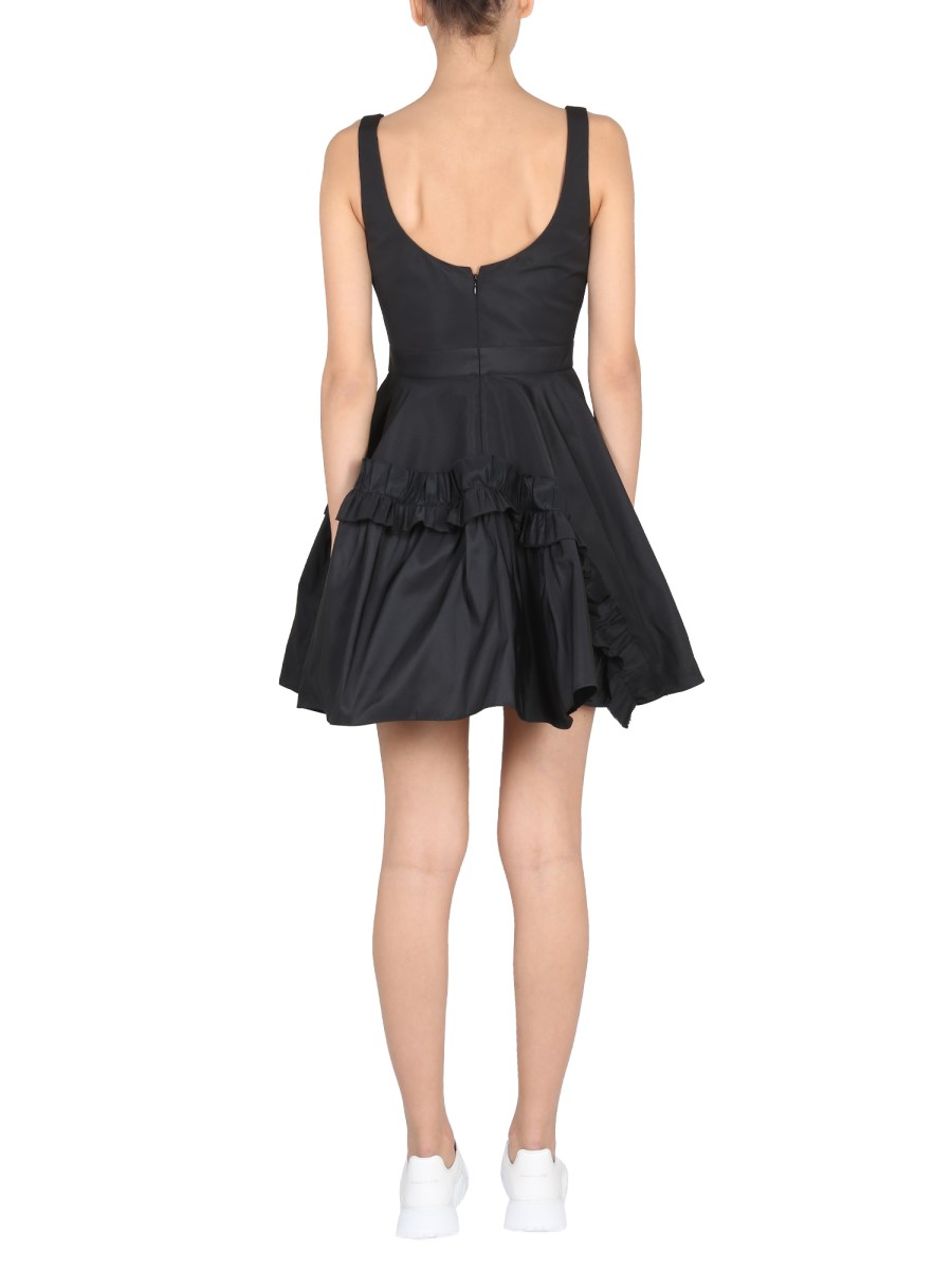 ALEXANDER McQUEEN ABITO MINI IN POLYFAILLE CON SCOLLO PROFONDO