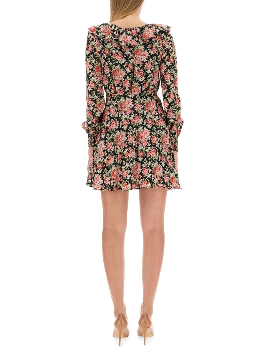 ALESSANDRA RICH ABITO MINI IN SETA CON STAMPA FIORI