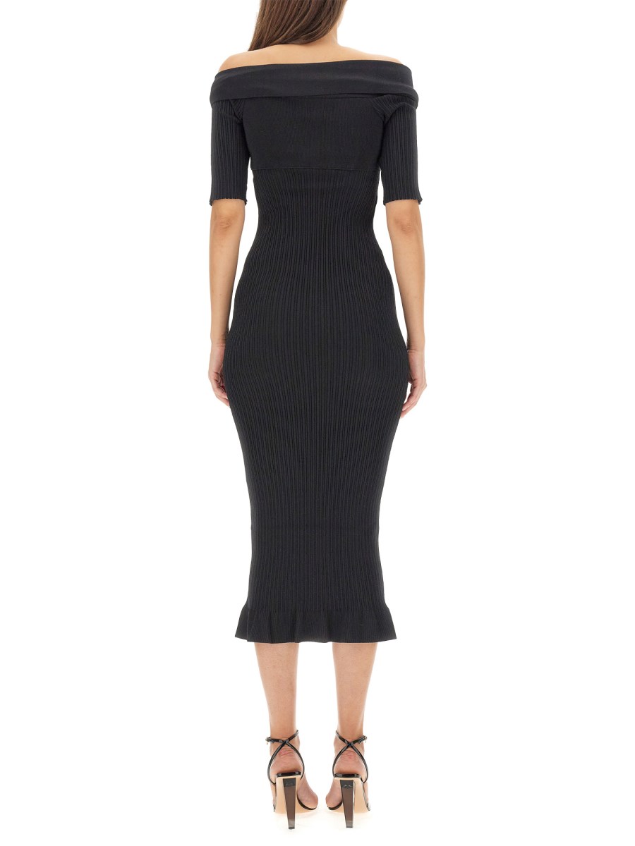 PHILOSOPHY DI LORENZO SERAFINI ABITO OFF-THE-SHOULDER IN MAGLIA STRETCH