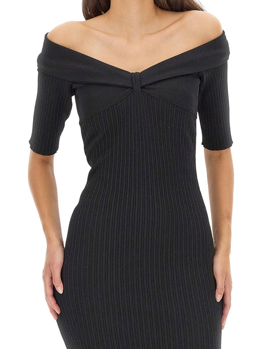 PHILOSOPHY DI LORENZO SERAFINI ABITO OFF-THE-SHOULDER IN MAGLIA STRETCH