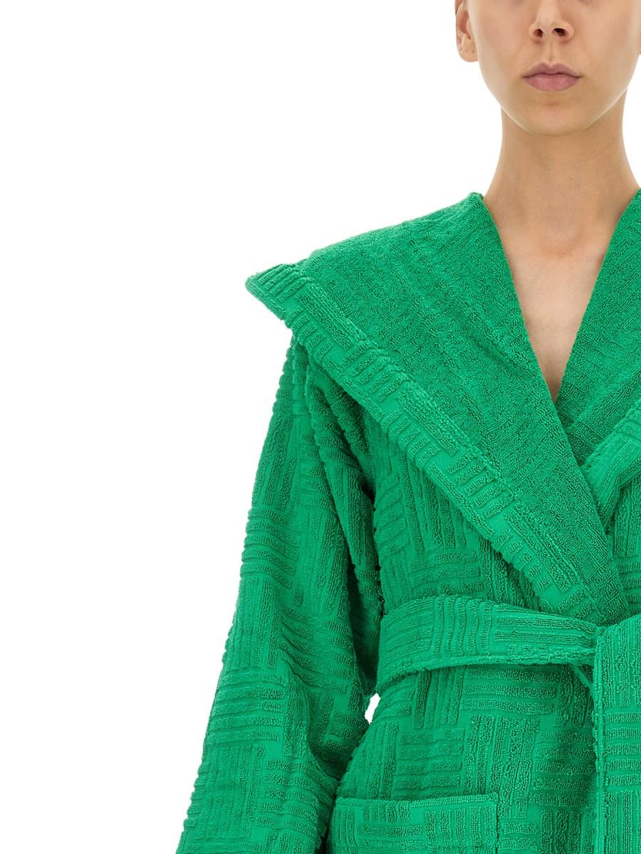 BOTTEGA VENETA ACCAPPATOIO IN COTONE TERRY CON MOTIVO INTRECCIATO
