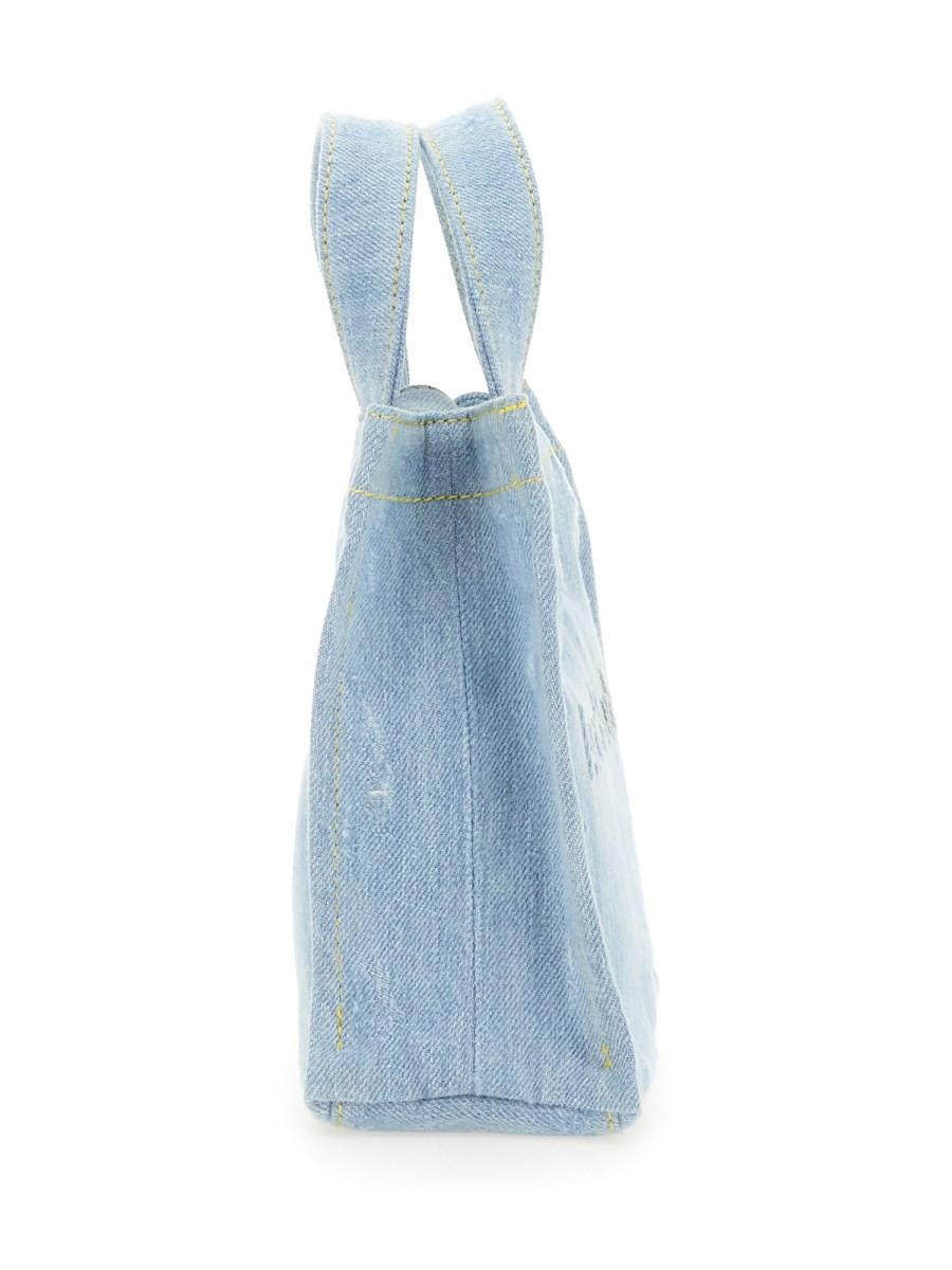 ACNE STUDIOS BORSA SHOPPER MINI IN DENIM CON LOGO