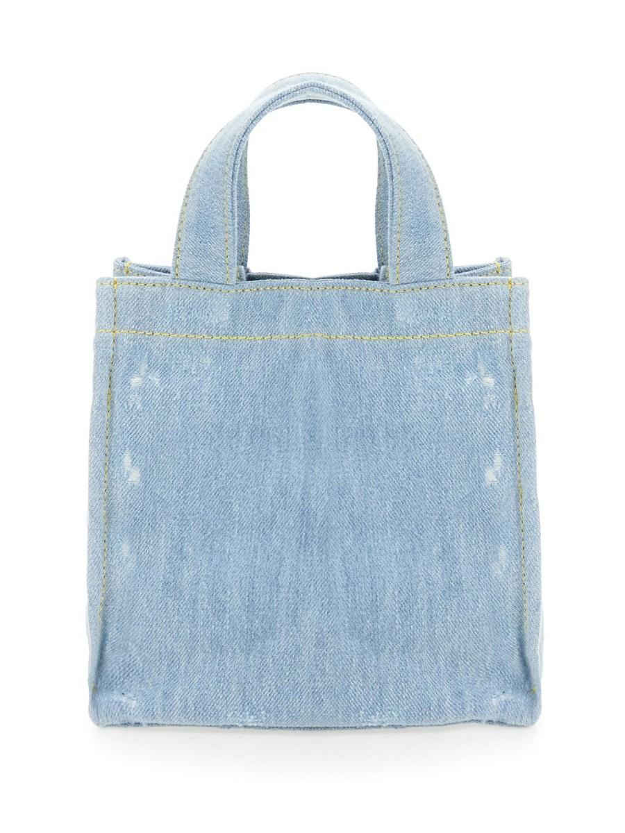 ACNE STUDIOS BORSA SHOPPER MINI IN DENIM CON LOGO