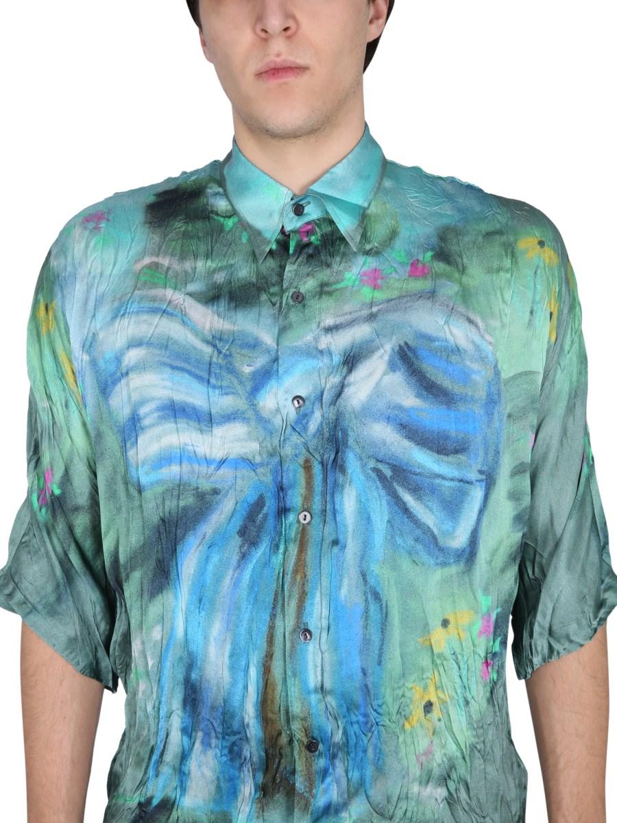 ACNE STUDIOS CAMICIA IN VISCOSA CON STAMPA
