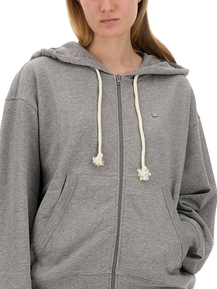 ACNE STUDIOS FELPA CON ZIP E PATCH "FACE"