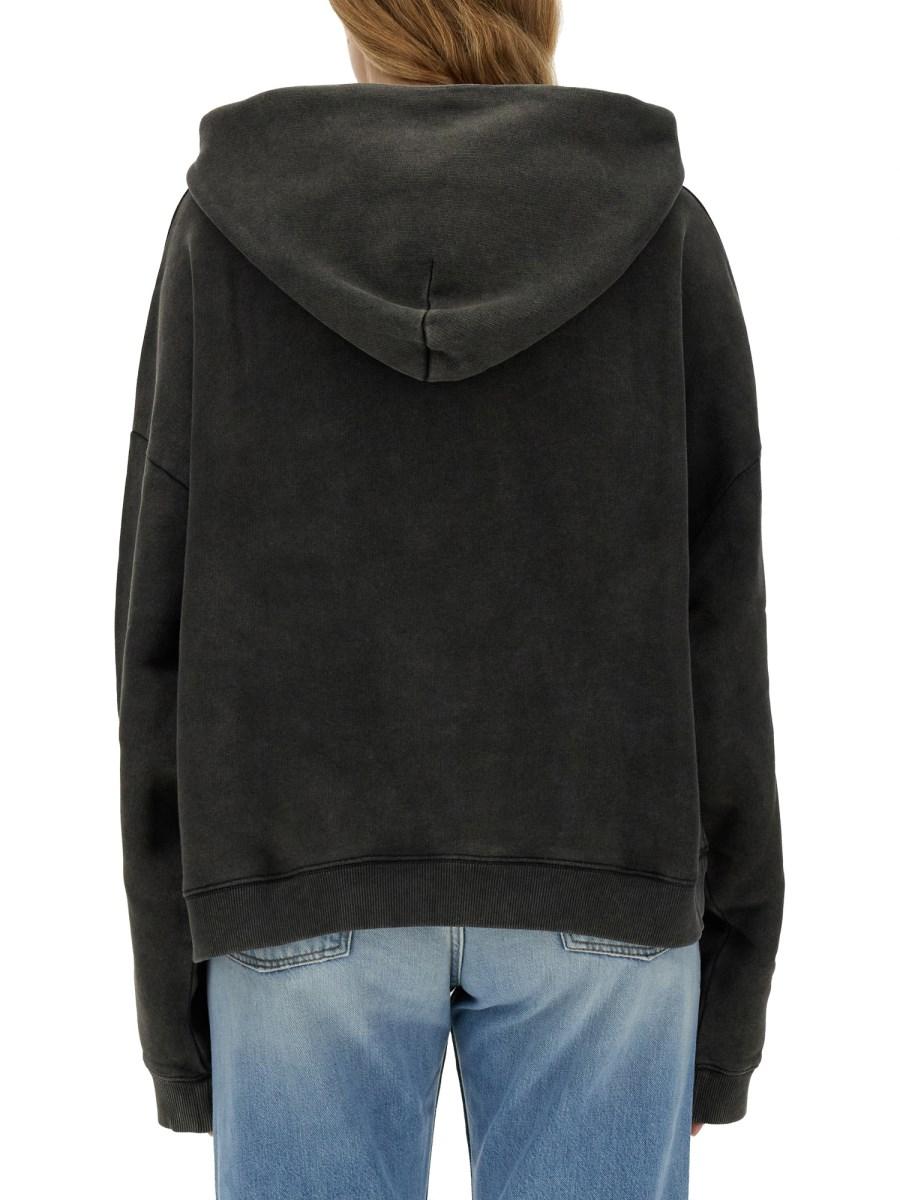 ACNE STUDIOS FELPA IN COTONE CON STAMPA SKULL