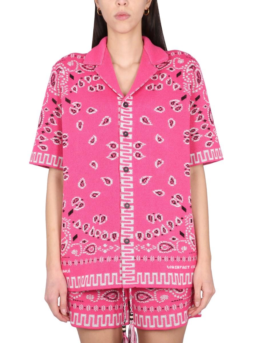 ALANUI CAMICIA BANDANA IN PIQUET DI COTONE