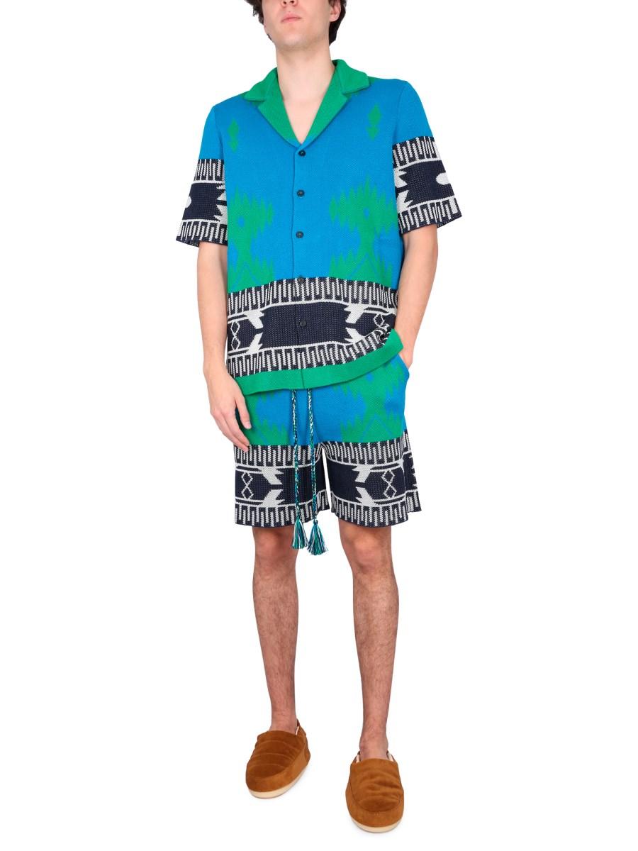 ALANUI CAMICIA IN COTONE CON LAVORAZIONE JACQUARD