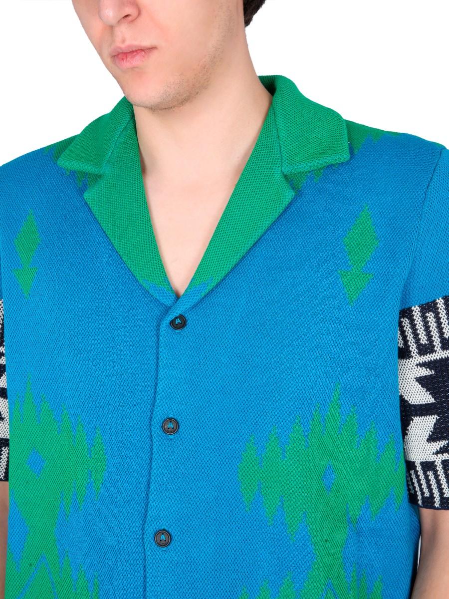 ALANUI CAMICIA IN COTONE CON LAVORAZIONE JACQUARD