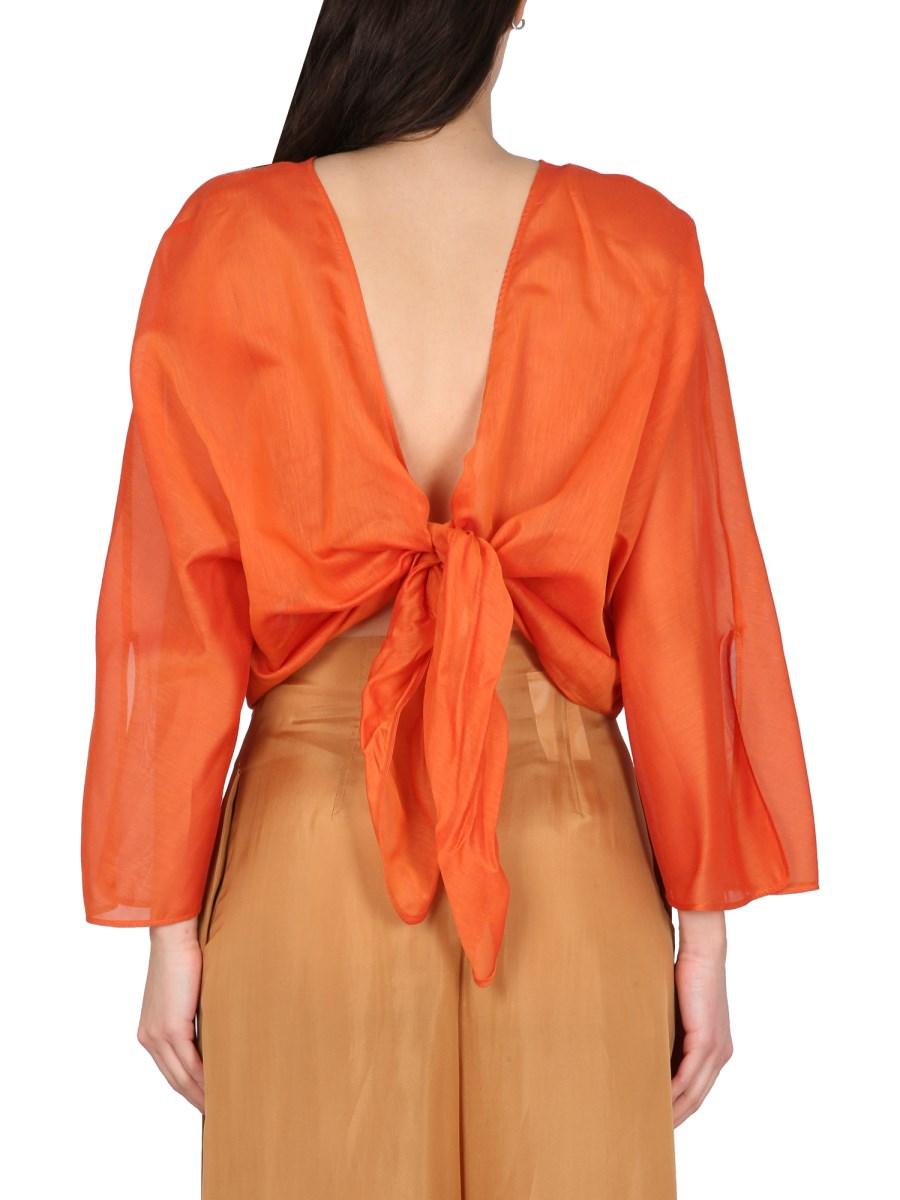 ALBERTA FERRETTI CAMICIA IN COTONE E SETA