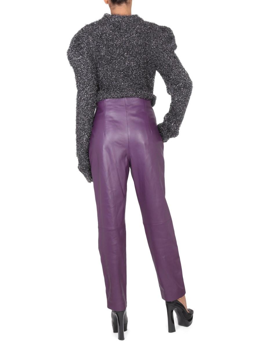 ALBERTA FERRETTI PANTALONE IN NAPPA CARROT FIT