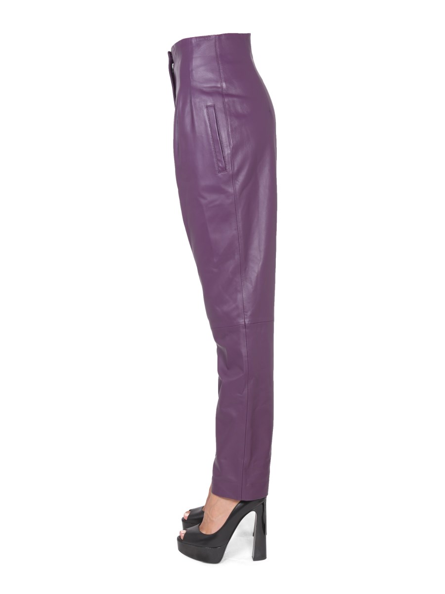 ALBERTA FERRETTI PANTALONE IN NAPPA CARROT FIT