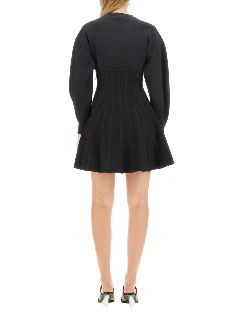 ALEXANDER McQUEEN ABITO MINI IN MAGLIA DI LANA