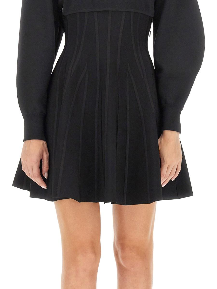 ALEXANDER McQUEEN ABITO MINI IN MAGLIA DI LANA