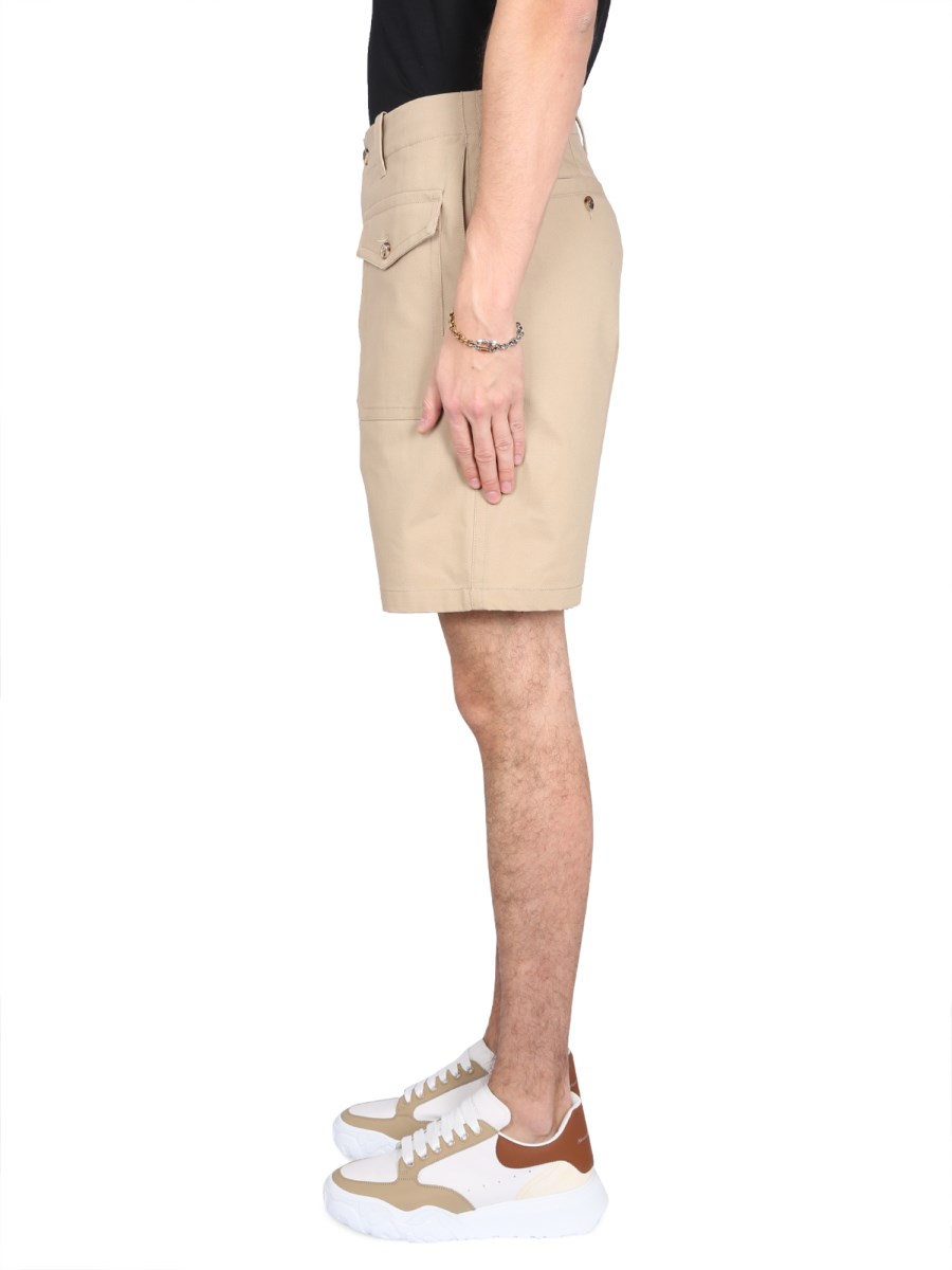 ALEXANDER McQUEEN BERMUDA CARGO IN COTONE