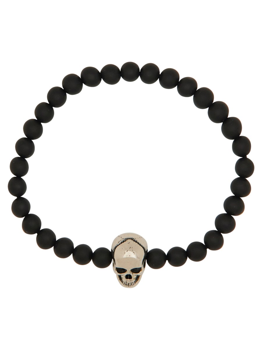 ALEXANDER McQUEEN BRACCIALE SKULL CON PERLINE