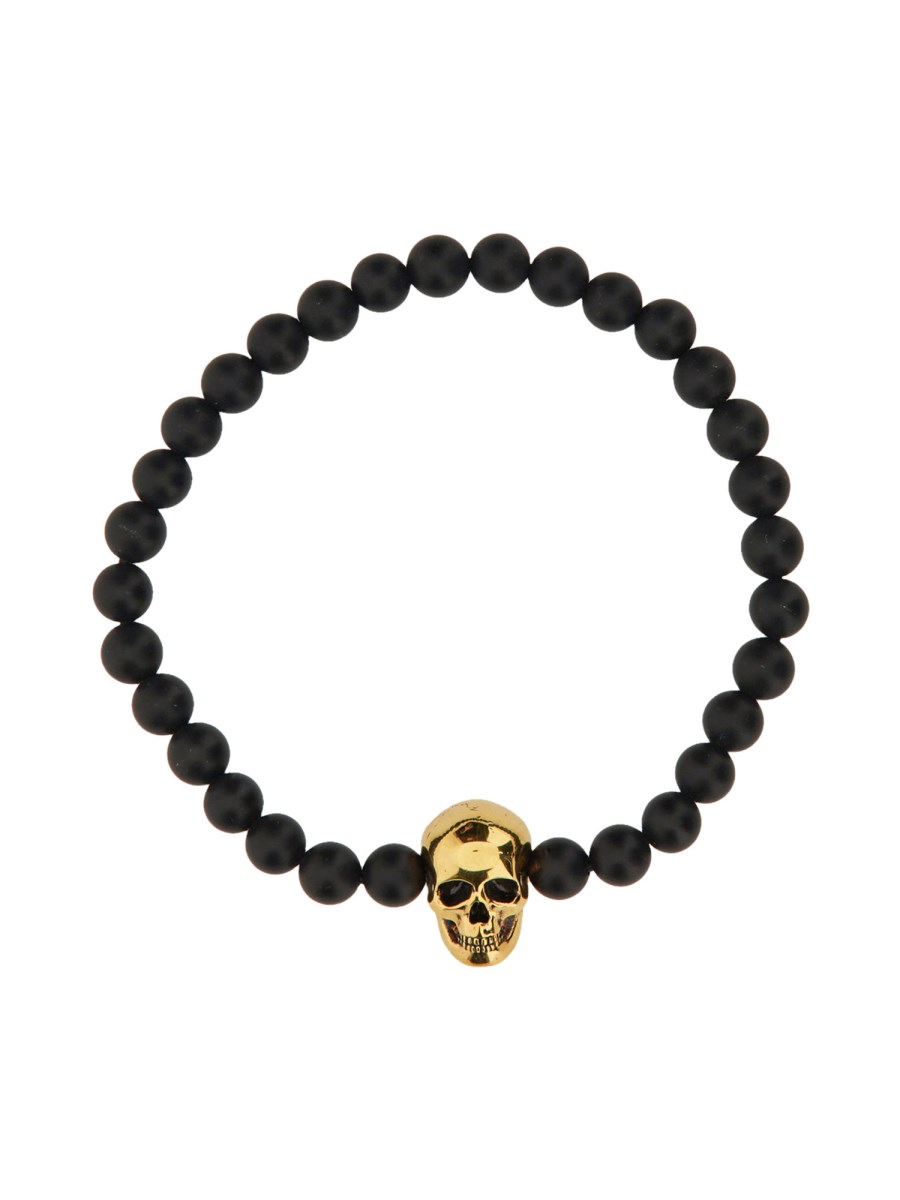 ALEXANDER McQUEEN BRACCIALE SKULL CON PERLINE