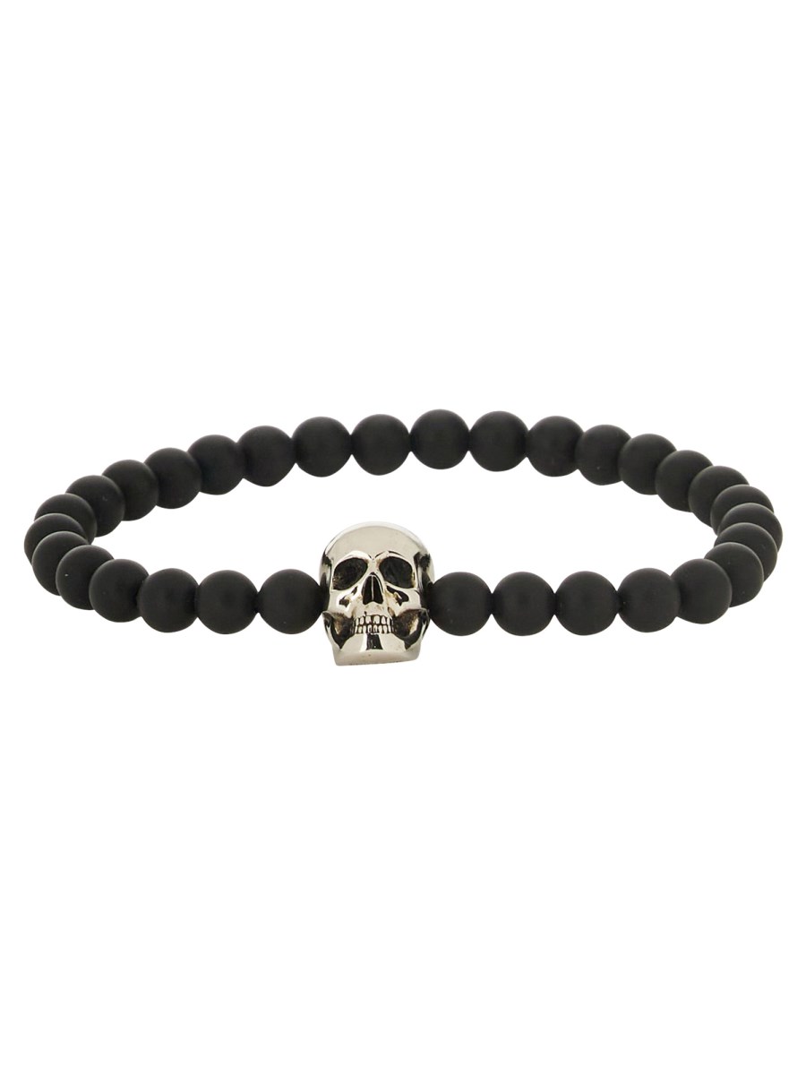 ALEXANDER McQUEEN BRACCIALE SKULL CON PERLINE
