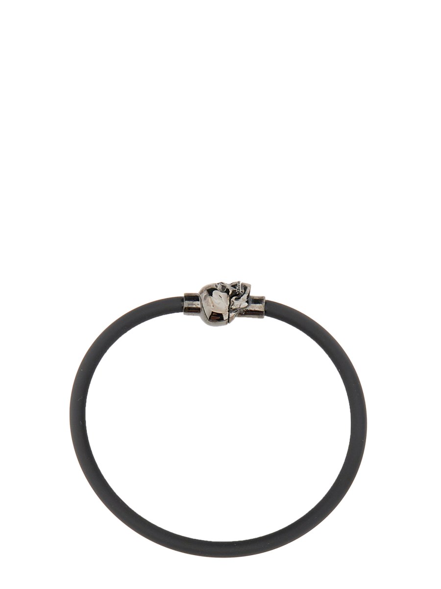 ALEXANDER McQUEEN BRACCIALE SKULL IN GOMMA